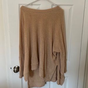 Pink Lily Tan Crew Neck Sweater